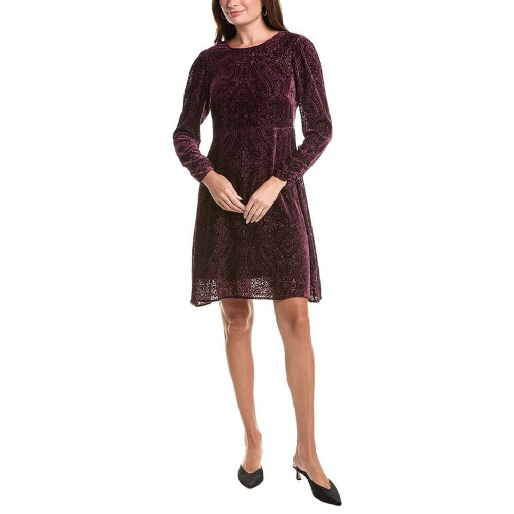 Johnny Was Womens Donovan Silk-Blend Mini Dress, Red